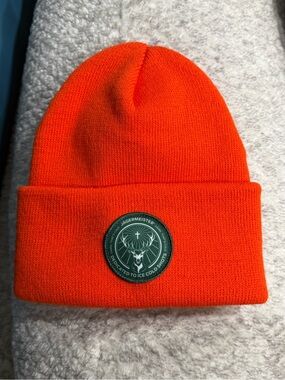 Jagermeister Orange Knit Beanie Hunting Elk Deer